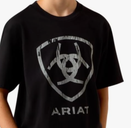 Ariat Boys Black Barn Shield S/S Tee - 10073454