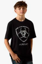 Ariat Boys Black Barn Shield S/S Tee - 10073454