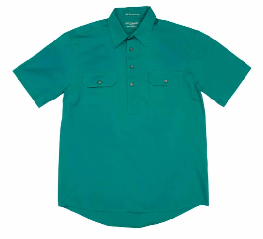 Just Country Mens Adam - 1/2 Button Short Sleeve Shirt - 10104DKG