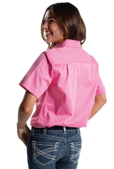 Just Country Ladies Evie Half button Short Sleeve Shirt - 50506ROS