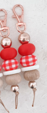 Gingham Girl Red Keychain
