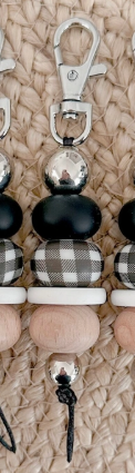 Gingham Girl Black Keychain