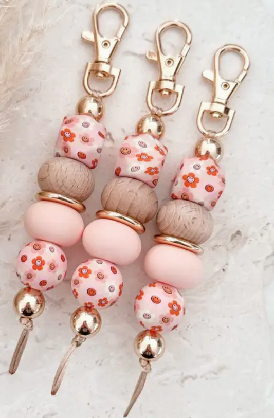 Retro Daisies Keychain