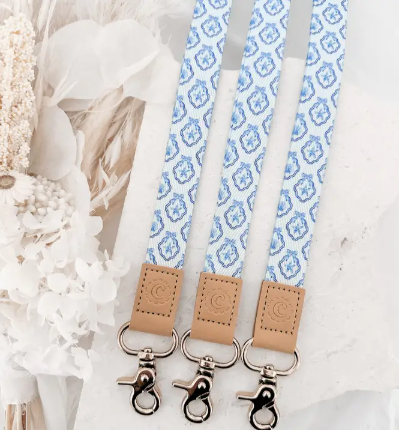 Fabric Lanyard - Coastal Seashells