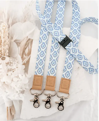 Fabric Lanyard - Coastal Seashells