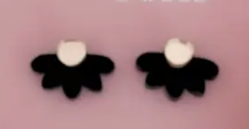 Black Flower Studs