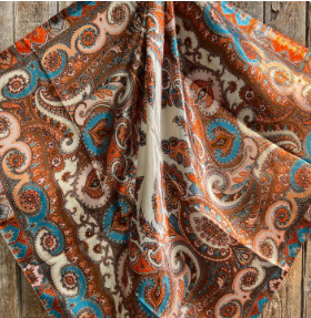 Tan & Cream Paisley Wild Rag - Western Scarf