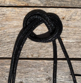 Black Rhinestone Bolo Tie with Turquoise Slide