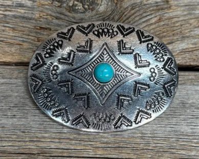 Western Turquoise Concho Style Hair Barrette