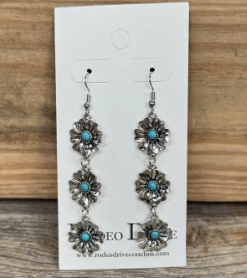 Fashion Turquoise Flower Dangle Earrings