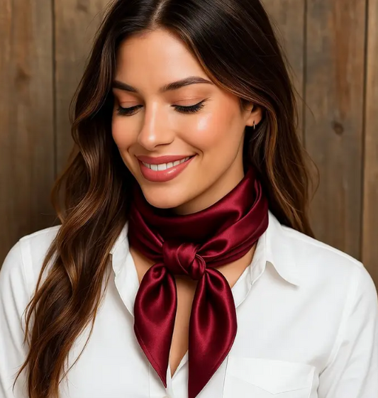 Solid Burgandy 35" x 35" Wild Rag/Scarf - WRS14