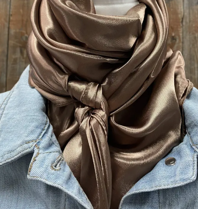 Solid Tan 35" x 35" Wild Rag/Scarf - WRS7