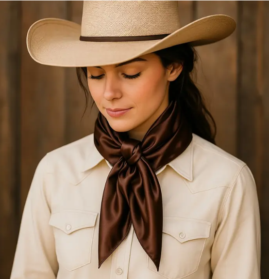 Solid Brown 35" x 35" Wild Rag/Scarf - WRS2