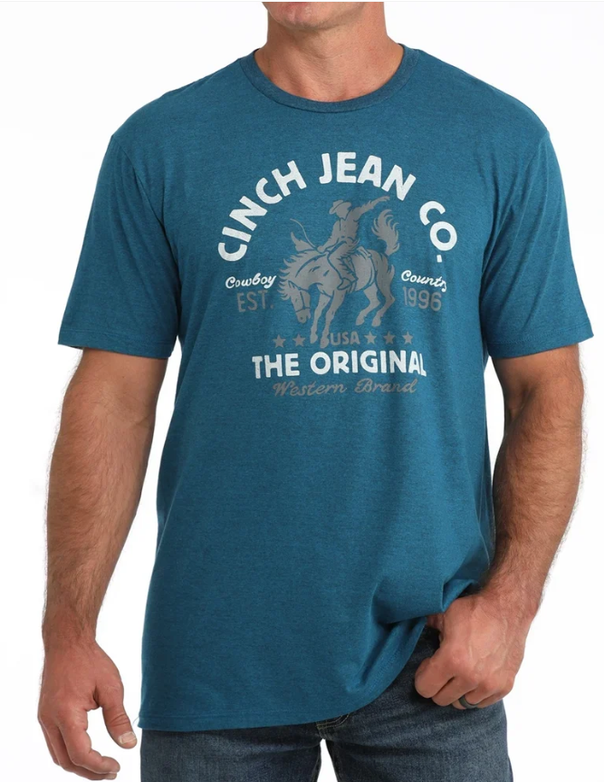 Cinch Mens Blue Graphic Tee - MTT1690750
