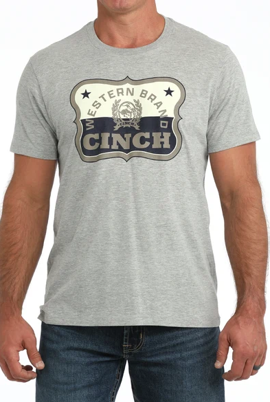 Cinch Mens Grey Graphic Tee - MTT1690747