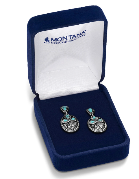 Montana Silversmiths - Boot Stitch Turquoise Earrings