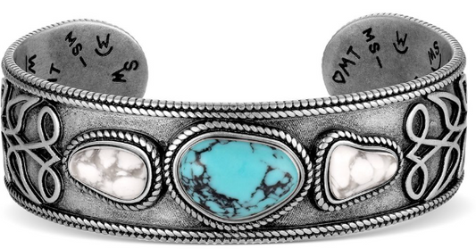 Montana Silversmiths -  Boot Stitch Turquoise Cuff Bracelet - BC6604