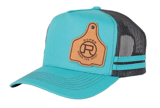 Roper Trucker Cap Cattle Tag - Teal - RC2506