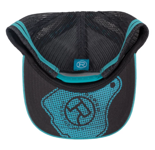 Roper Trucker Cap Cattle Tag - Teal - RC2506