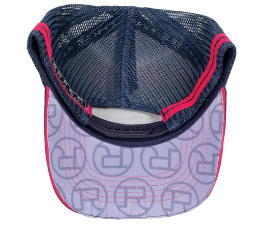 Roper Trucker Cap Plaid - Raspberry/Navy - RC2404