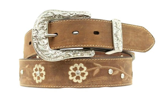 Ariat Ladies Flower Belt - Brown - A1510202
