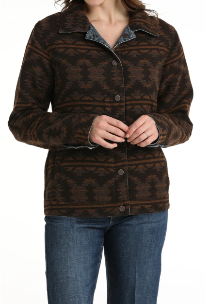 Cinch Ladies Reversible Trucker Jacket - Indigo/Brown - MAJ9906001