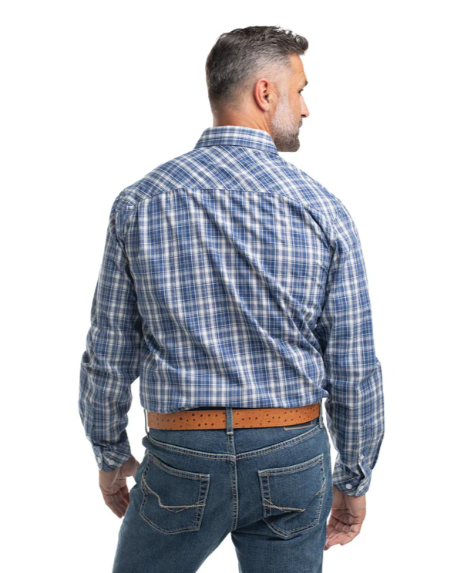 Just Country Mens Austin Full Button Print Workshirt - MWLS2668