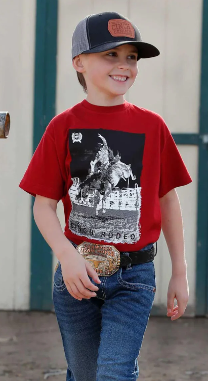 Cinch Boys Burgandy Graphic Tee Shirt - MTT7670173
