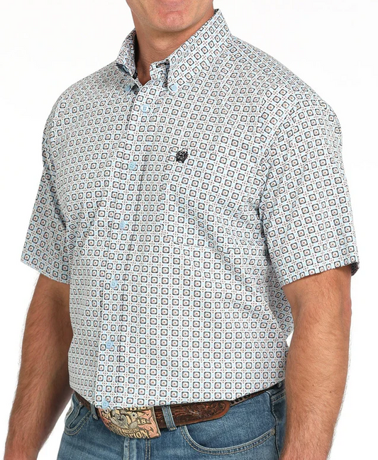 Cinch Mens Geometric Print S/S Shirt - MTW1111490