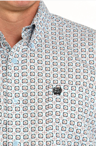 Cinch Mens Geometric Print S/S Shirt - MTW1111490