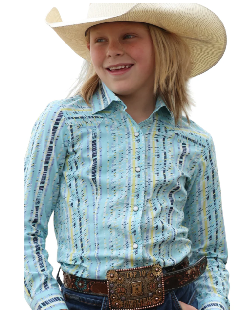 Cruel Girl Girls Long Sleeve Snap Western Shirt - CTW8040018