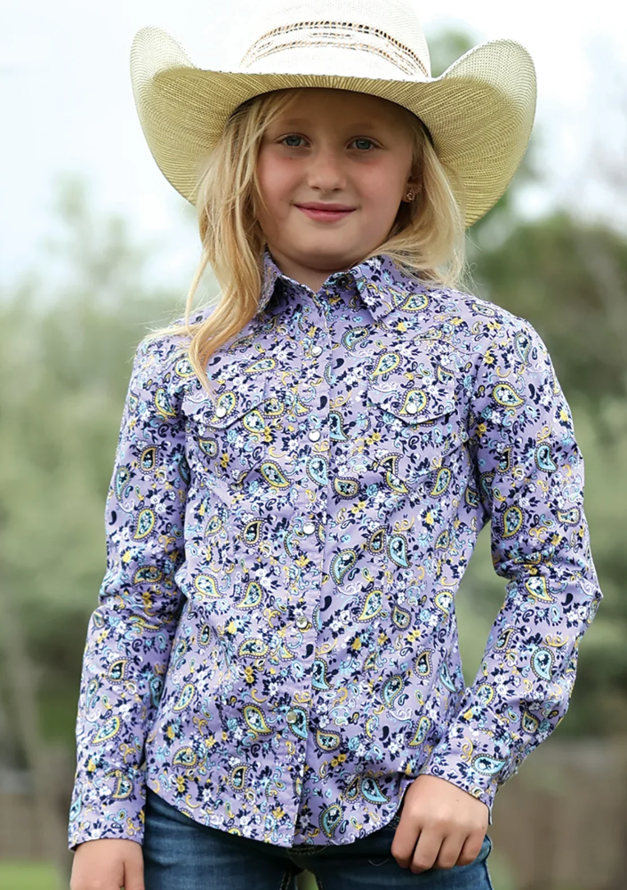 Cruel Girl Kids Long Sleeve Snap Western Shirt - CTW3230055