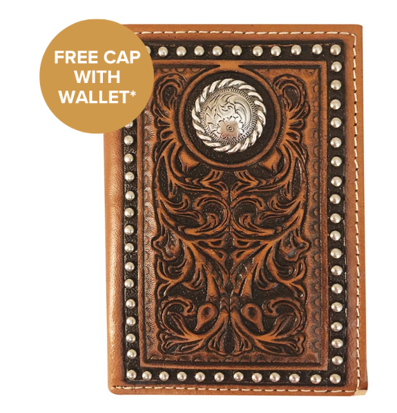 Just Country Roper Tri-fold Wallet - Tooled Leather - 8136100