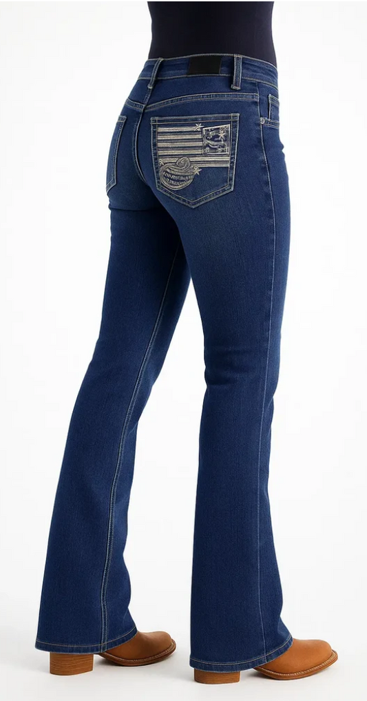 Outback Ladies Dalby Bling Jeans - High Rise - WBEM173