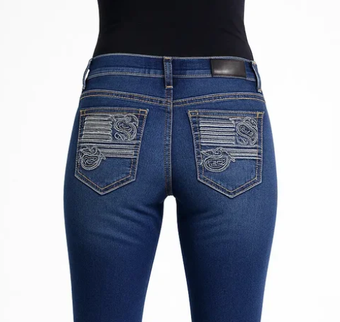 Outback Ladies Dalby Bling Jeans - High Rise - WBEM173