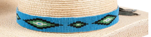 Sunbody Hat Band 15 Bead Suede Tie End - BEAD15-D