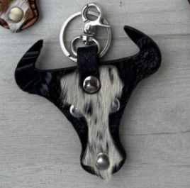 The Design Edge Tooling Leather and Cowhide Horse Keyring