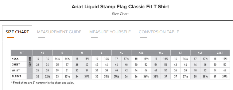 Ariat Mens Liquid Stamp Flag Classic T Shirt -