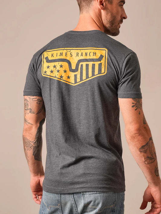 Kimes Ranch Mens T Shirt - Spangled - Charcoal