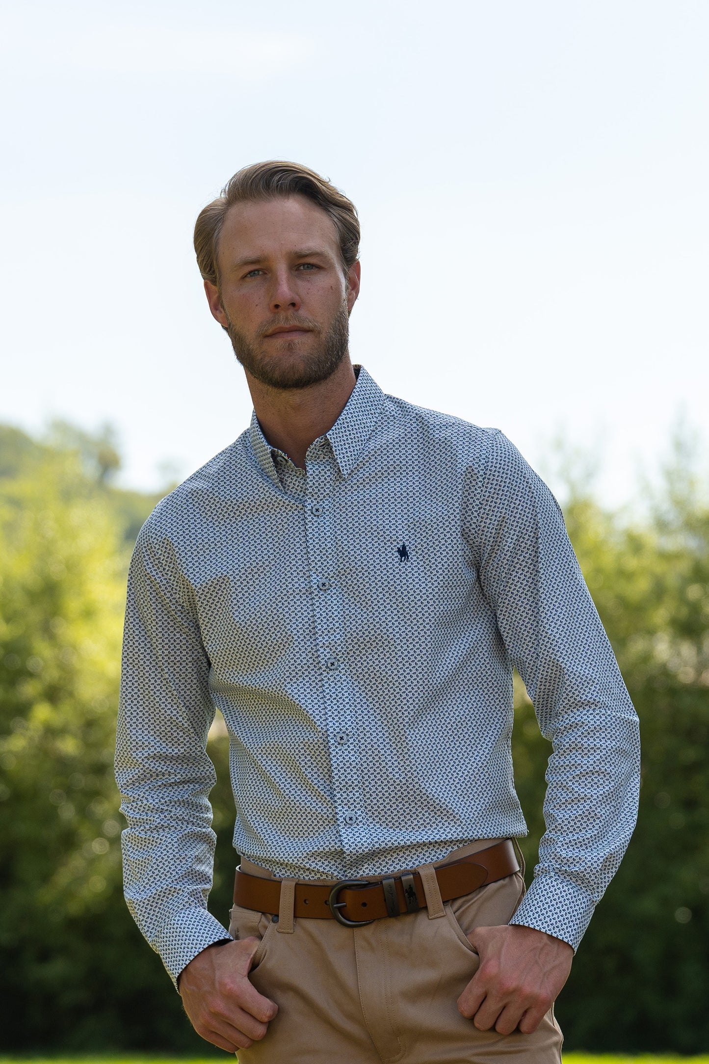 Thomas Cook Mens Sean Tailored L/S Shirt - Navy/White