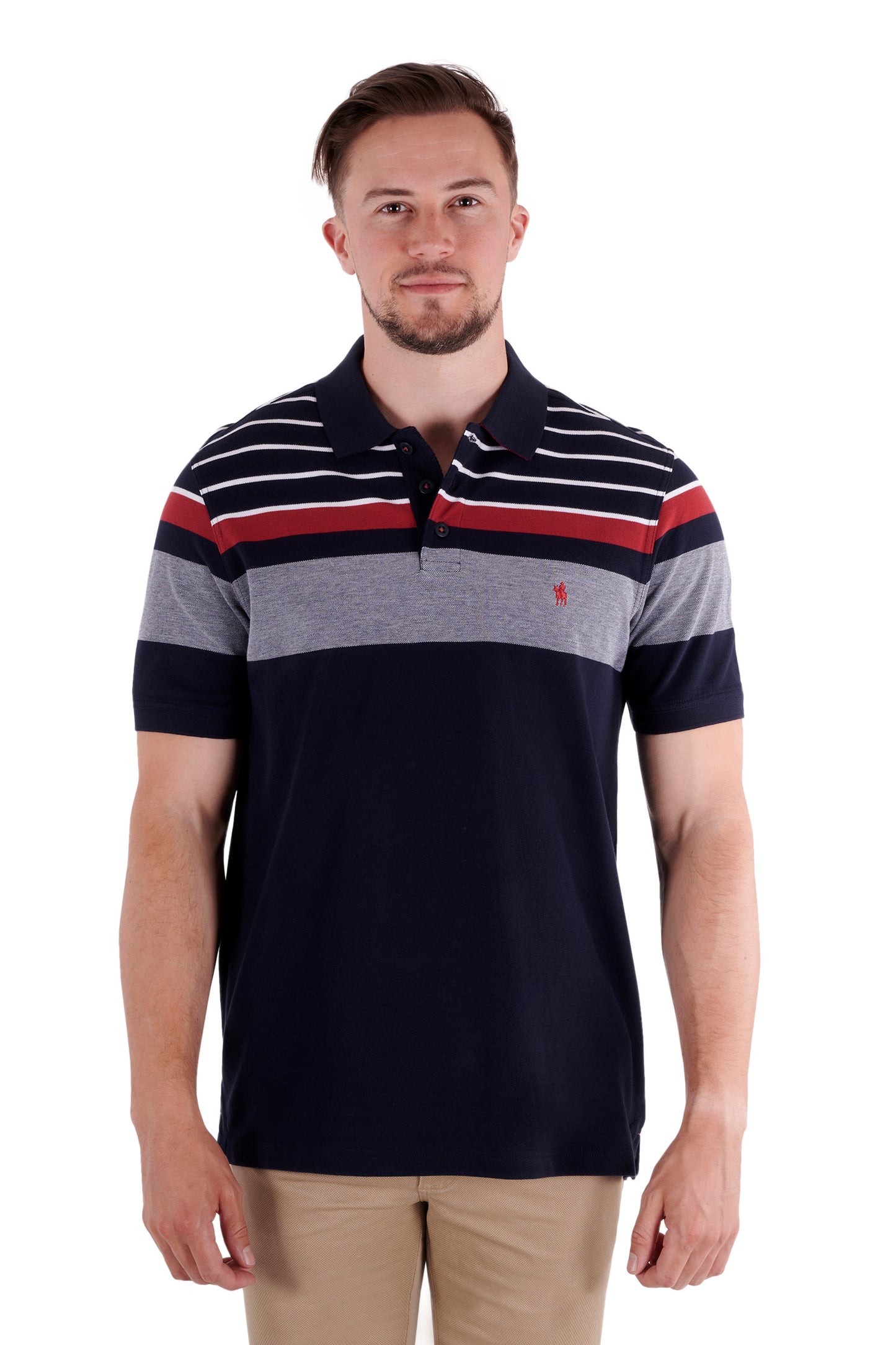 Thomas Cook Mens Harry Short Sleeve Polo - Navy/Red