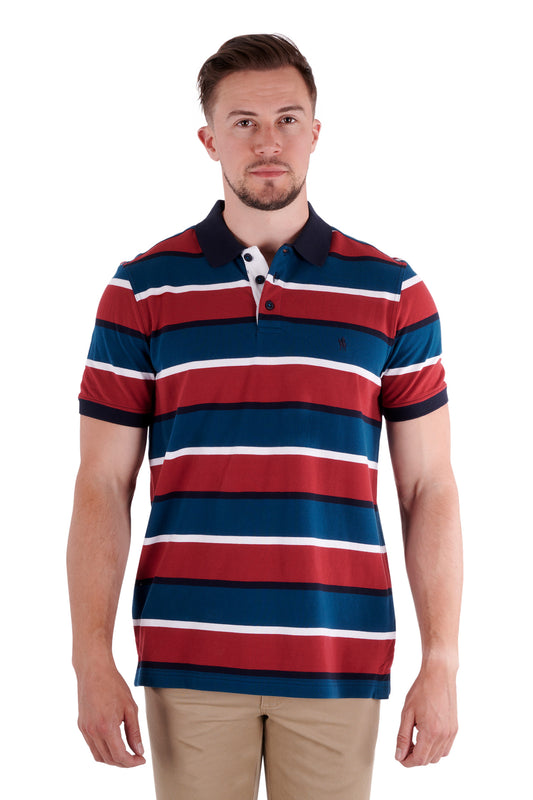 Thomas Cook Mens Jacob  S/S Polo - Ocean/Red - T3S1504015