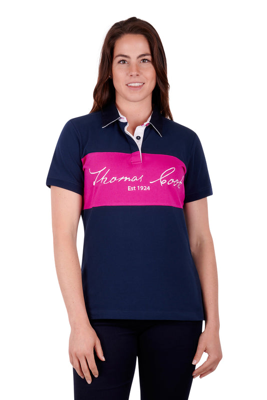 Thomas Cook Ladies Lacey Short Sleeve Polo - Navy - T3S2523089