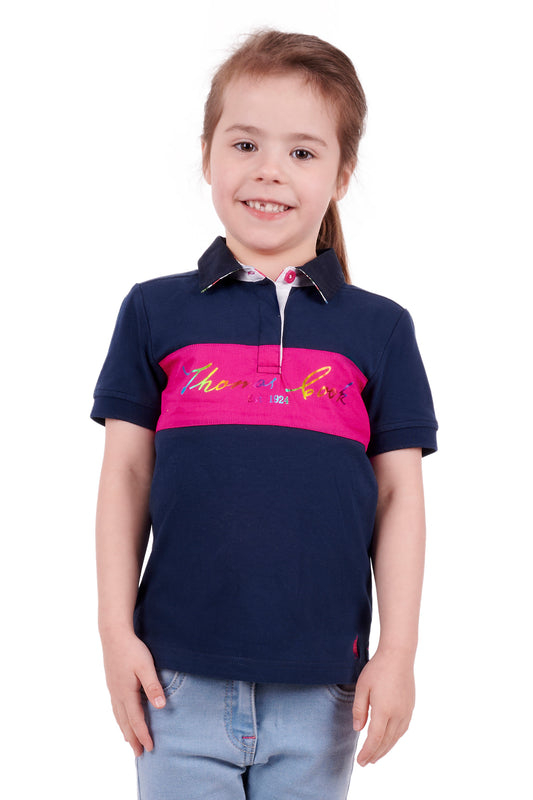 Thomas Cook Girls Lacey Short Sleeve Polo - Navy - T3S5500089