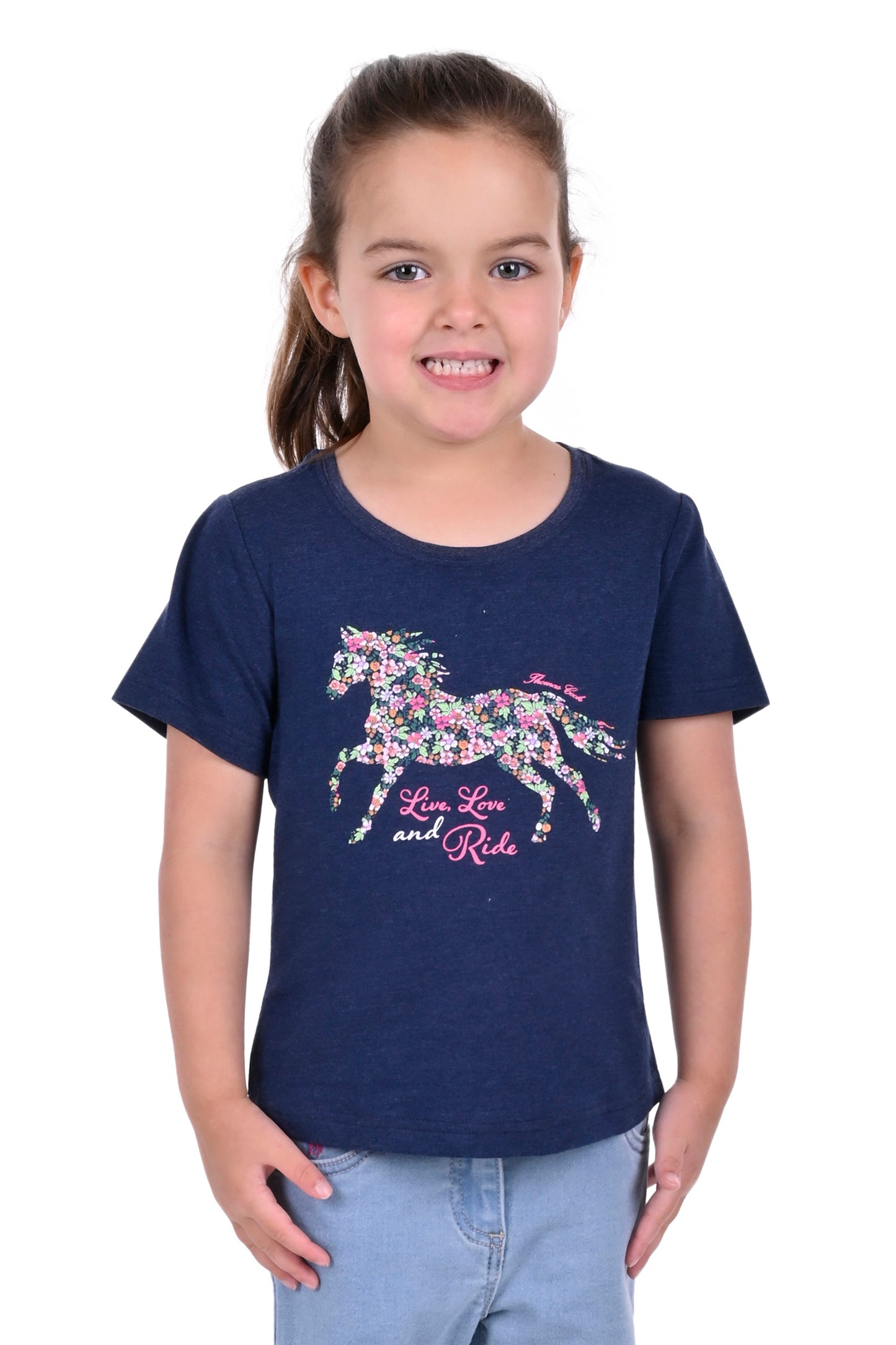 Thomas Cook Girls Harper Short Sleeve Tee - Navy/Marle