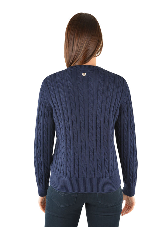 Thomas Cook Ladies Cable Knit Cardigan - Navy - ON SALE