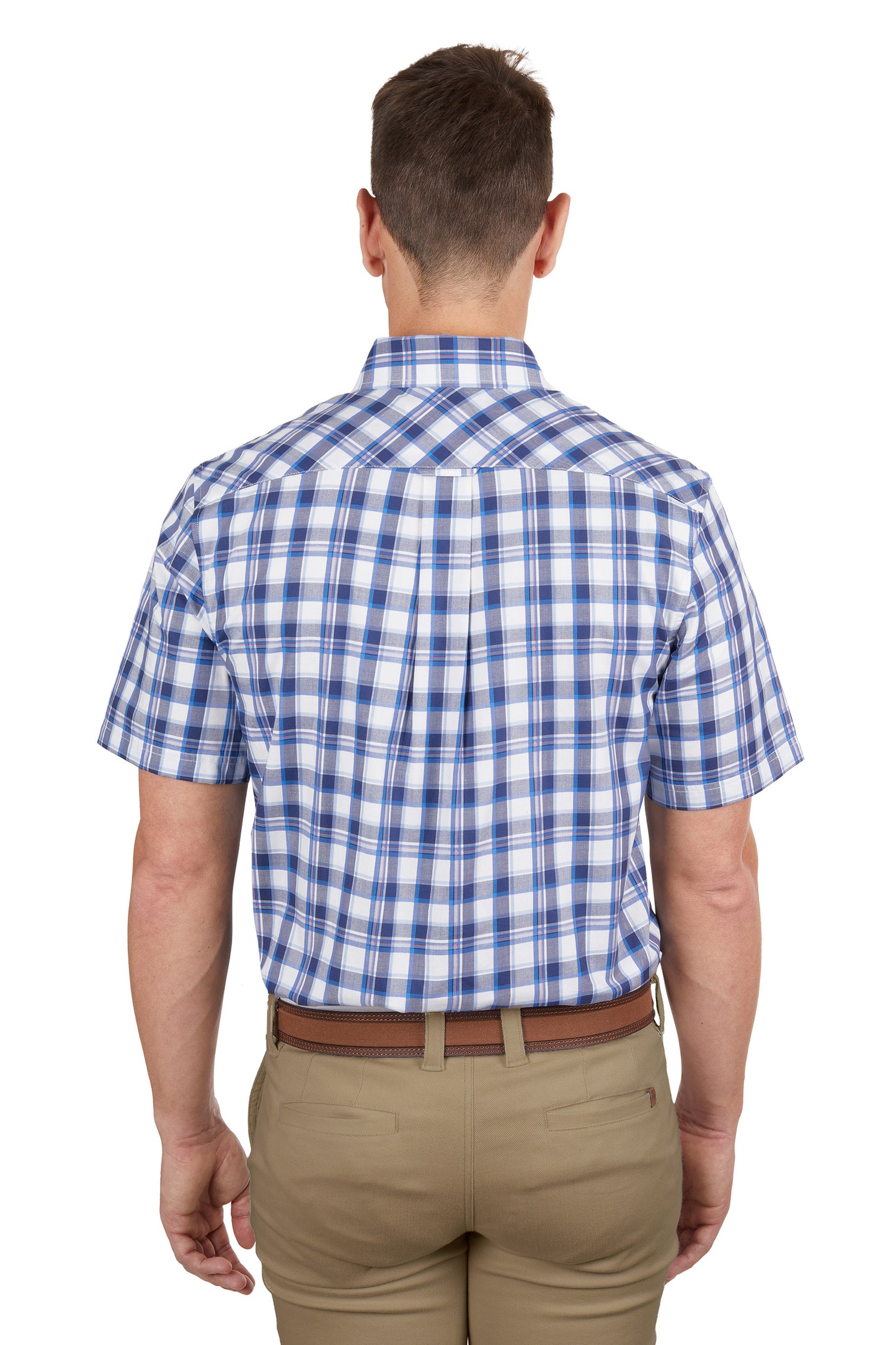 Thomas Cook Mens Luke Check 2-Pocket Short Sleeve Shirt - Navy/Blue