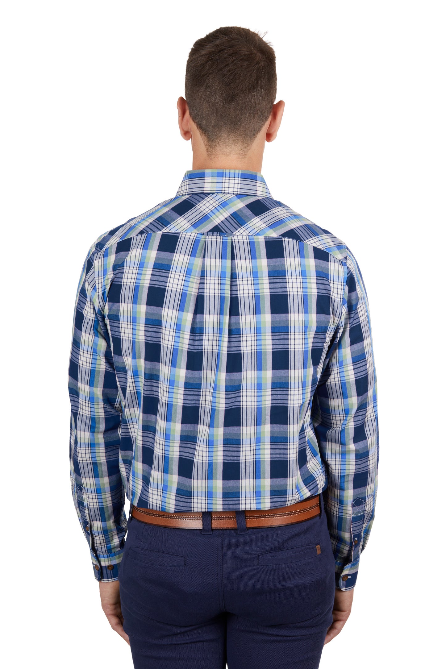 Thomas Cook Mens Sean Check 2-Pocket Long Sleeve Shirt - Navy/Green