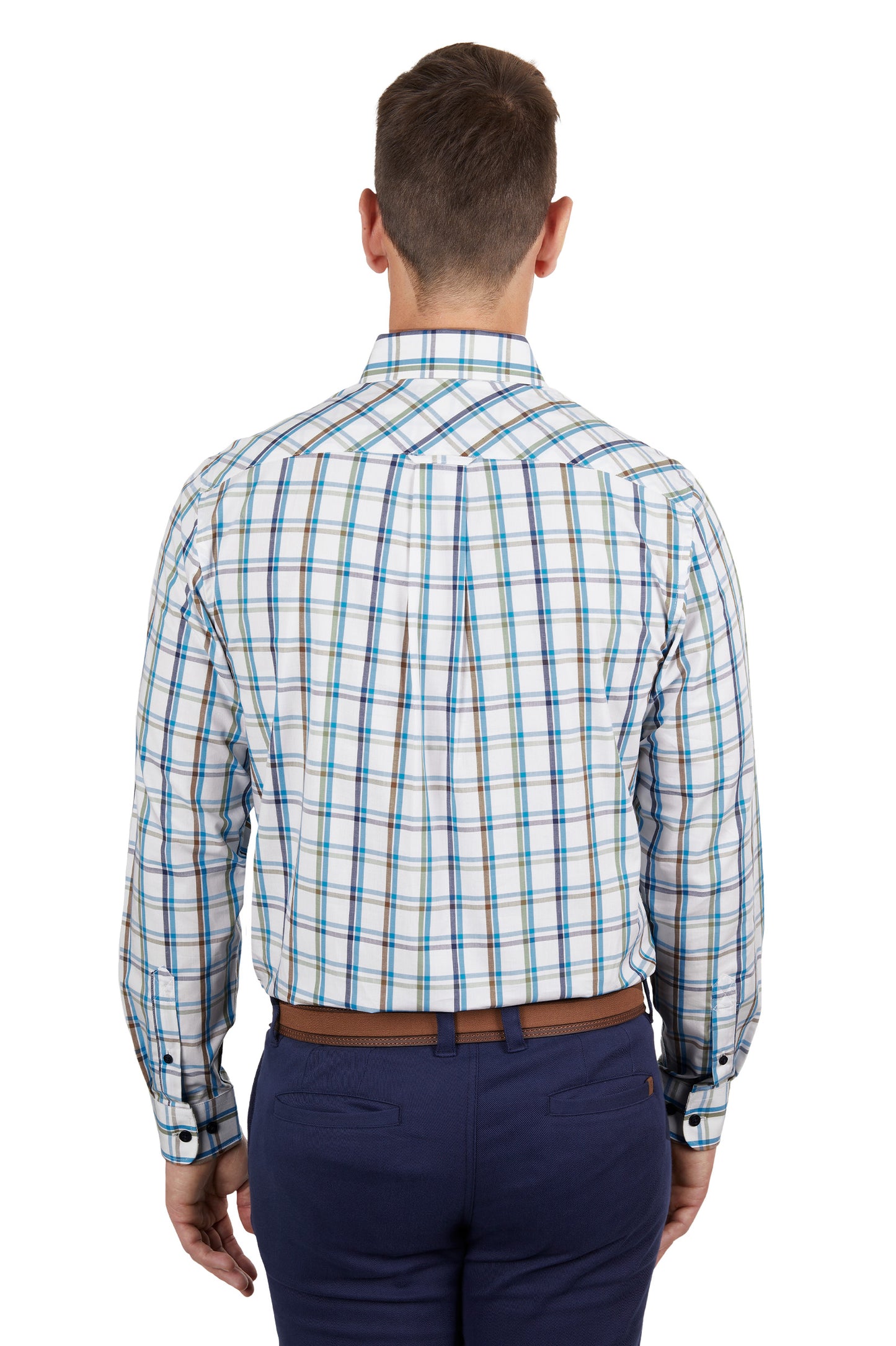 Thomas Cook Mens Glen Check 2-Pocket Long Sleeve Shirt - White/Multi