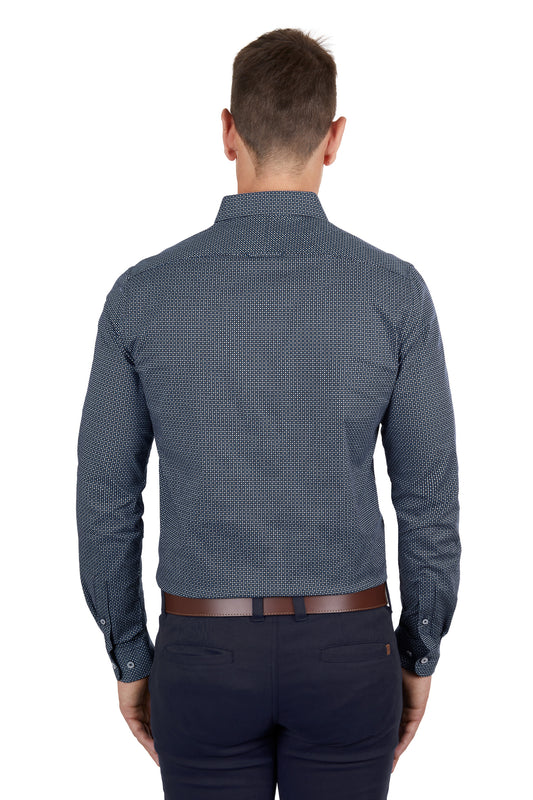 Thomas Cook Mens Cade Tailored L/S Shirt - Navy/Blue